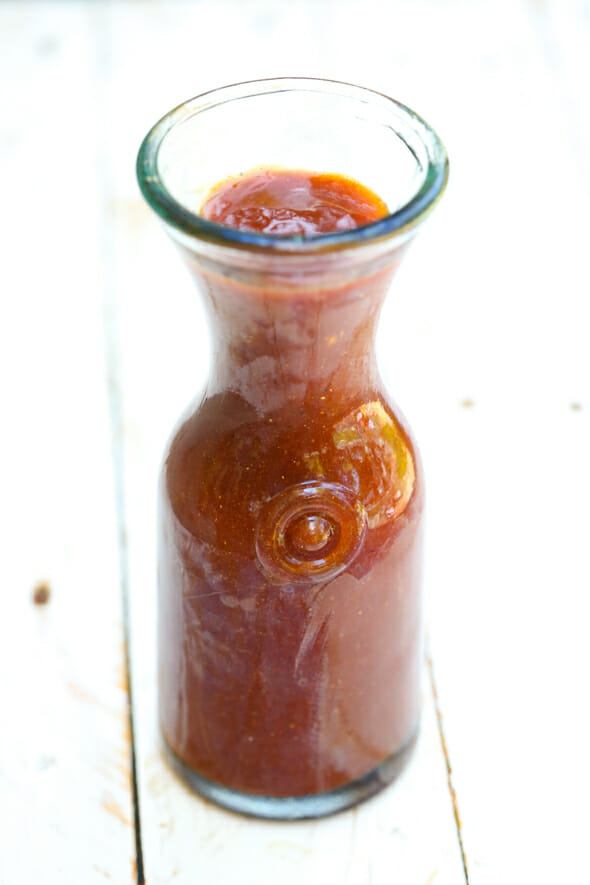 Barbecue sauce in a jar. 