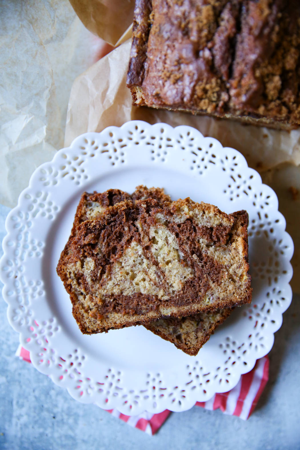 chocolate swirled banana bread