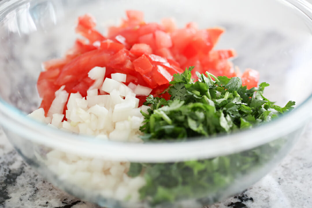 tomato onion and cilantro