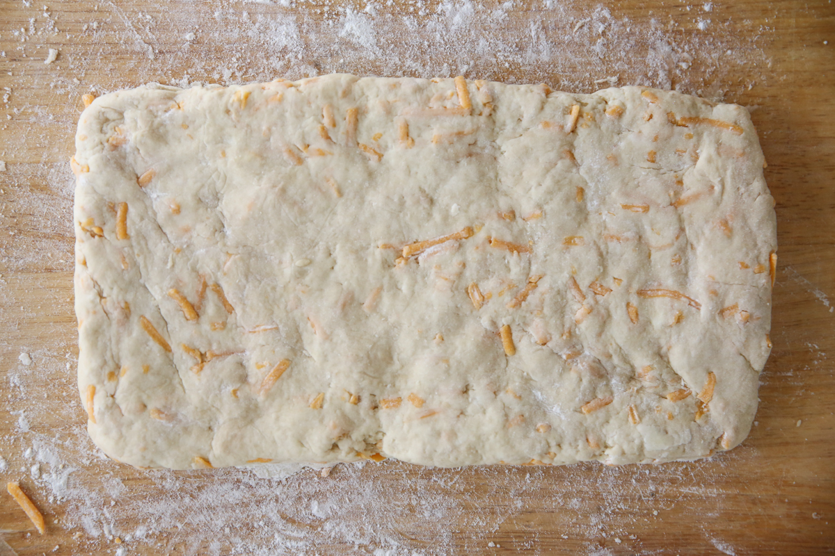 rolled out biscuit dough