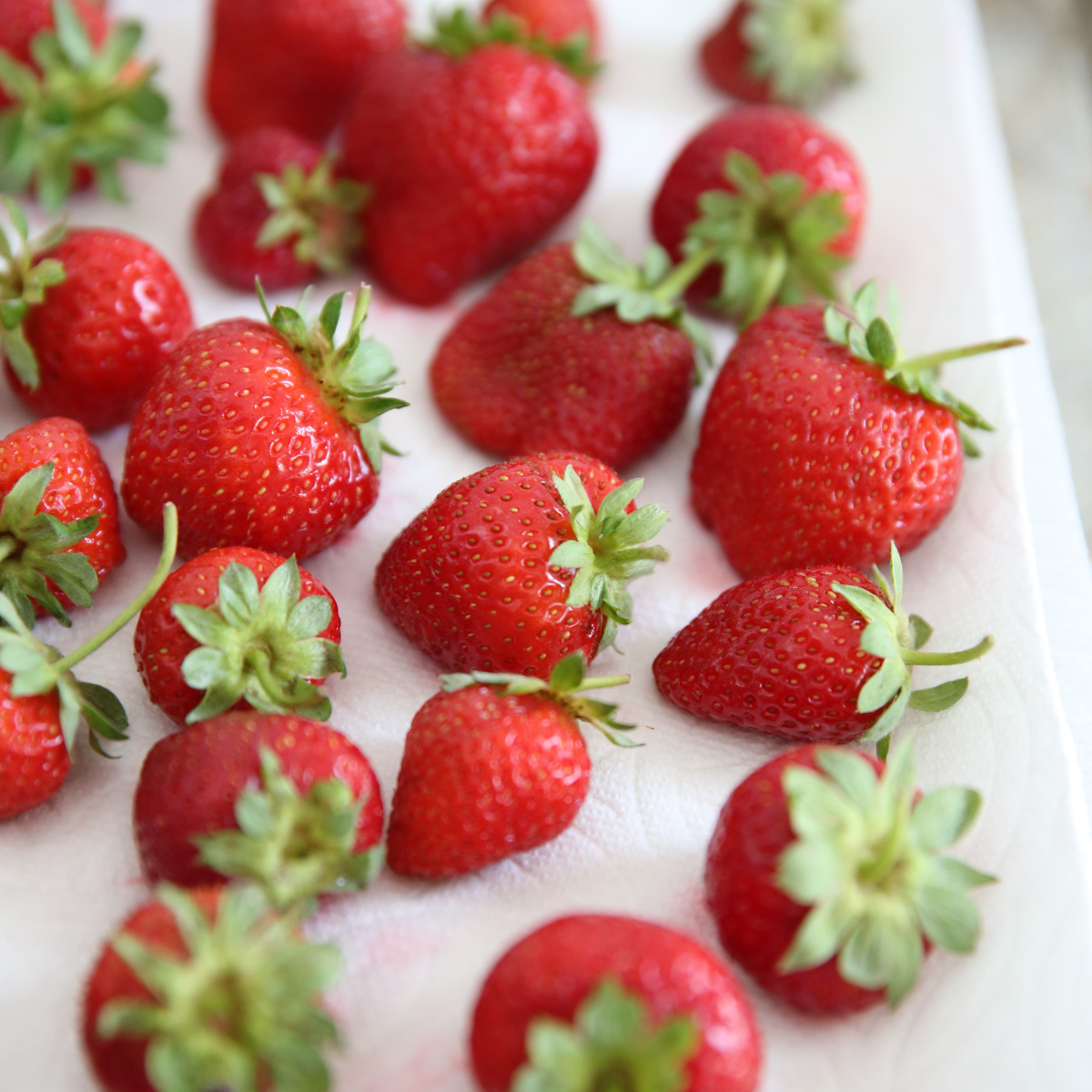 fresh strawberries from garden