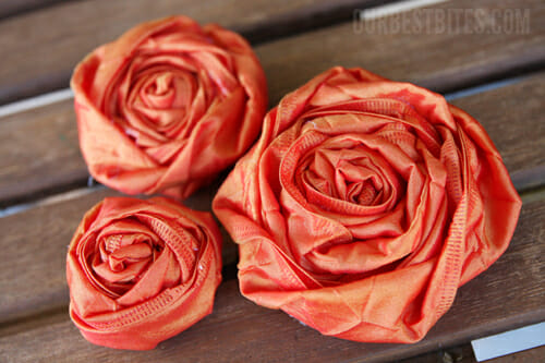 Orange Ribbon Flowers