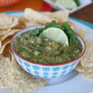 Roasted Tomatillo Salsa by Our Best Bites