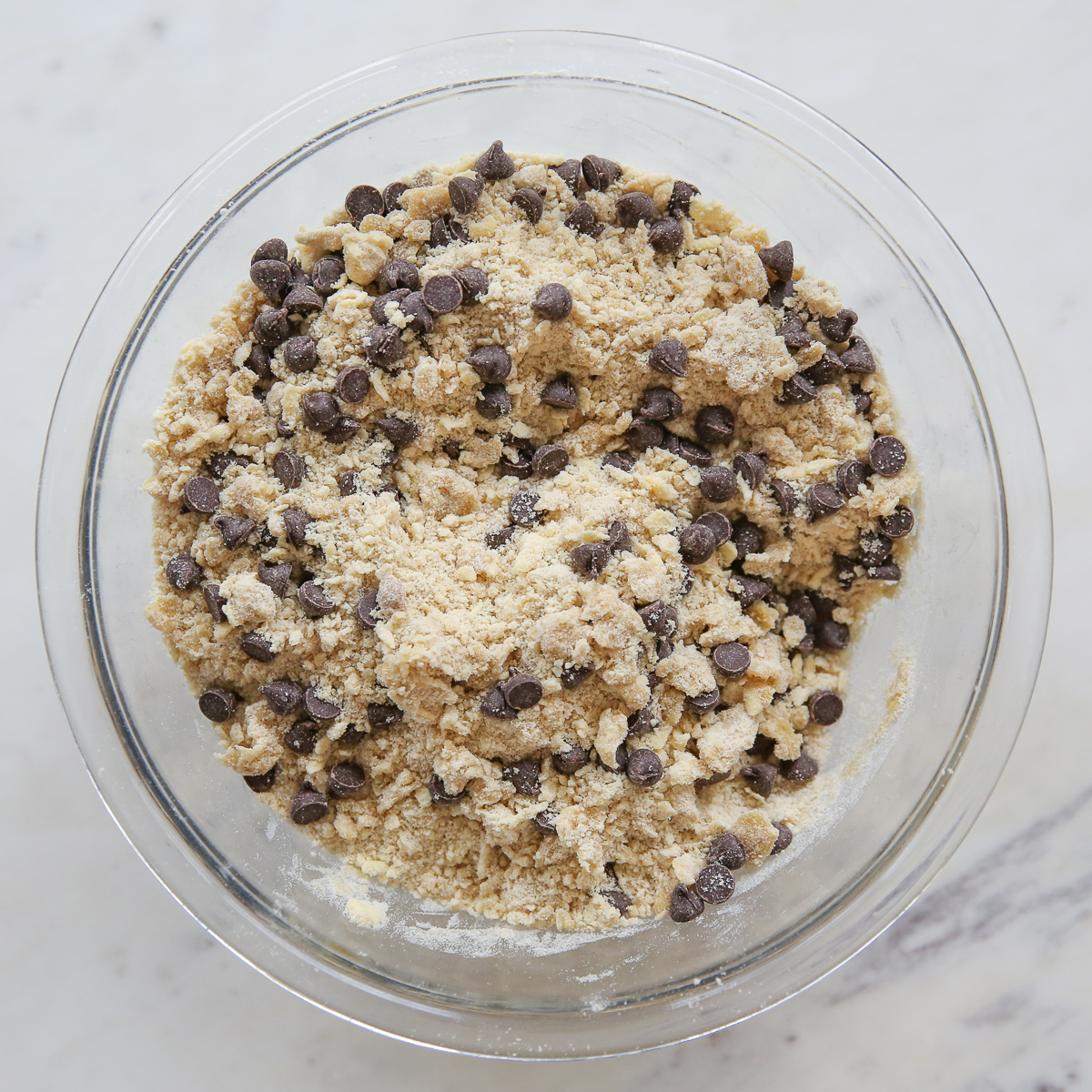 chocolate chips in dry ingredients