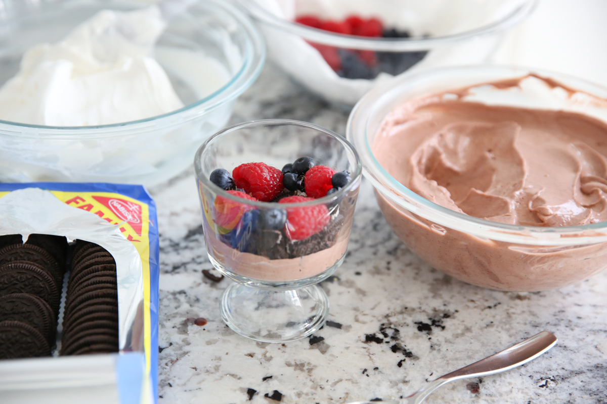 making a chocolate trifle