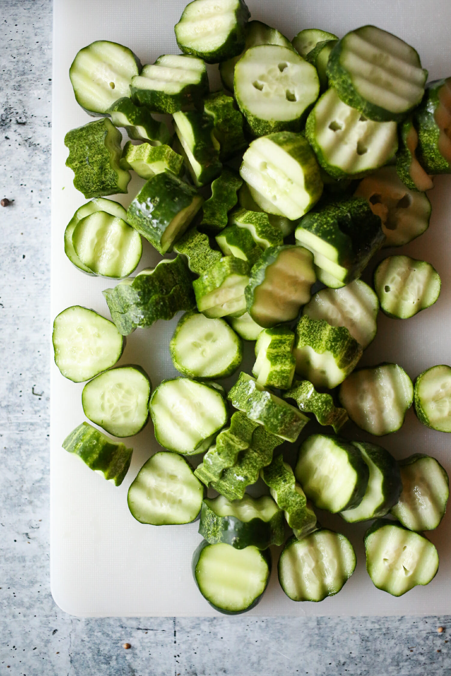 crinkly cut cucumbers for refrigerator pickles