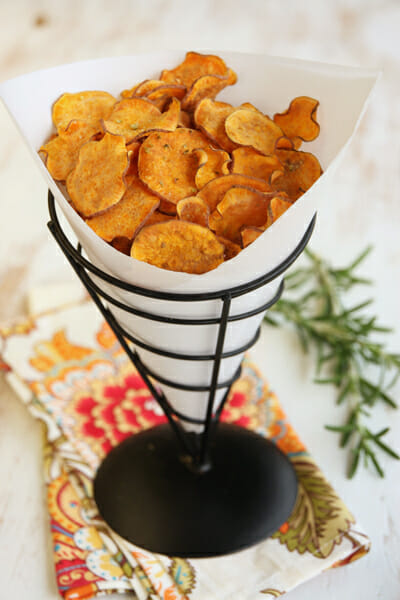 Healthy Baked Sweet Potato Chips from Our Best Bites