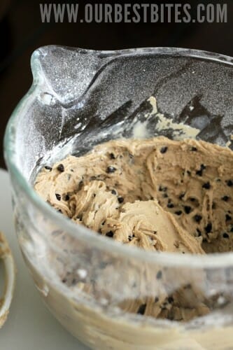mixed eggless chocolate chip cookie dough