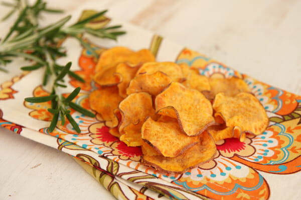Ten Minute Baked Sweet Potato Chips