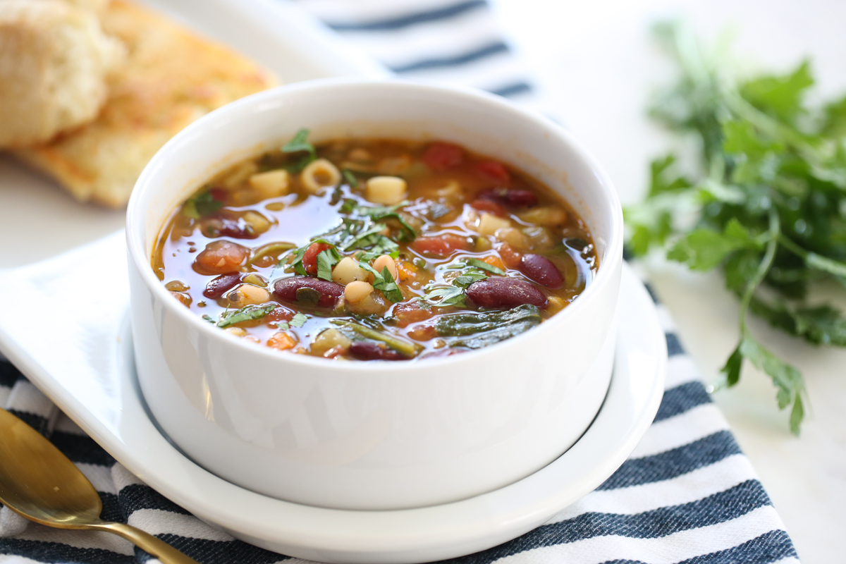 warm soup in a bowl