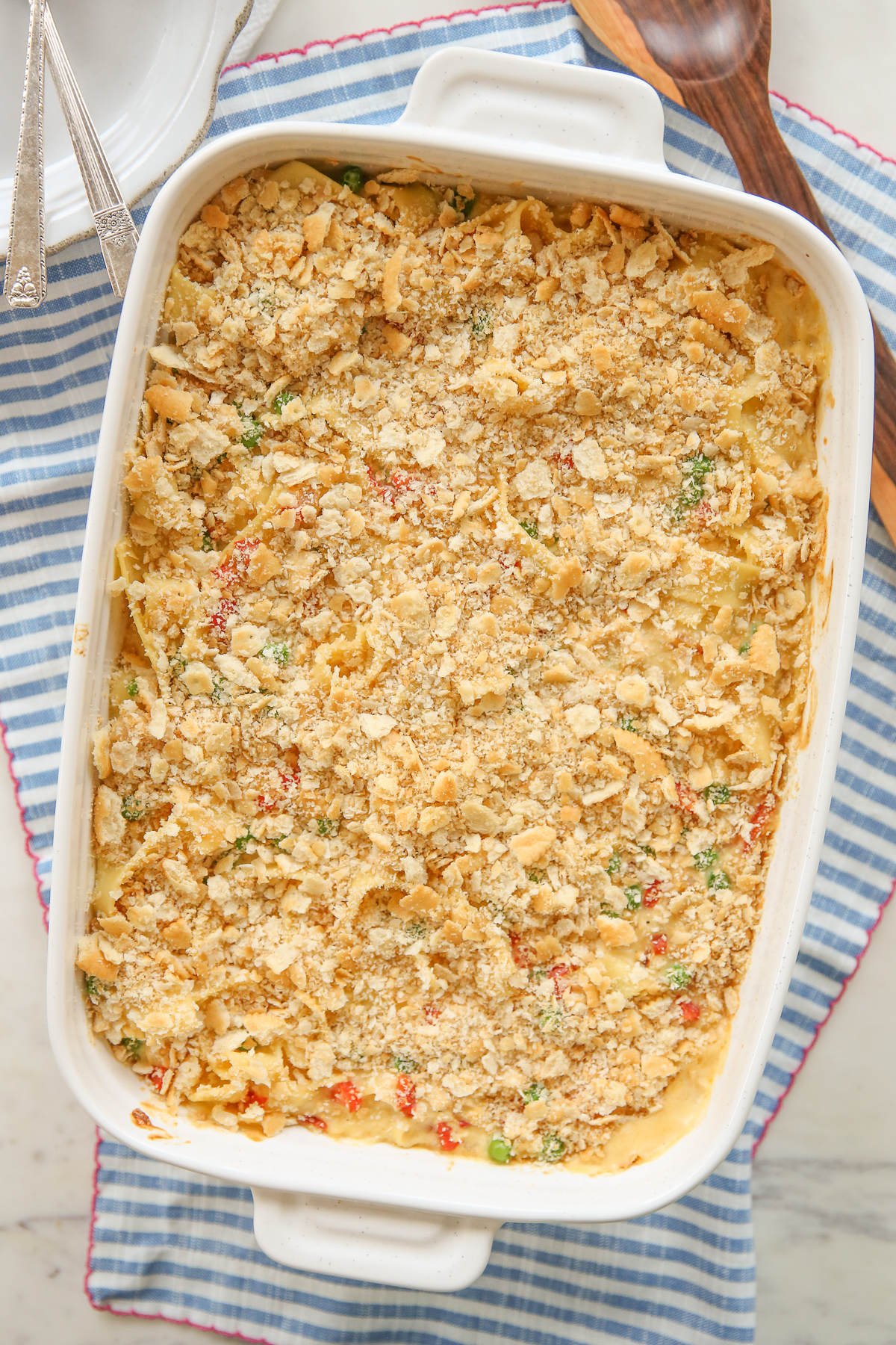 Baked casserole with crunchy topping