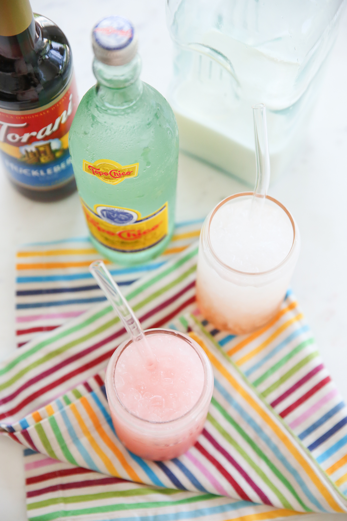 italian sodas in glasses