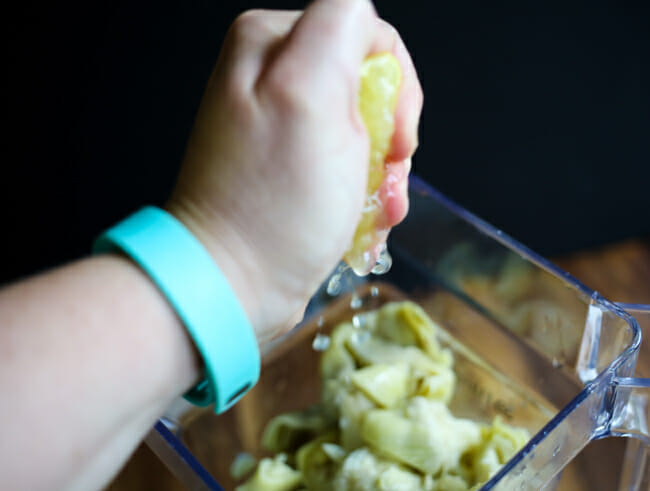 squeezing lemon juice