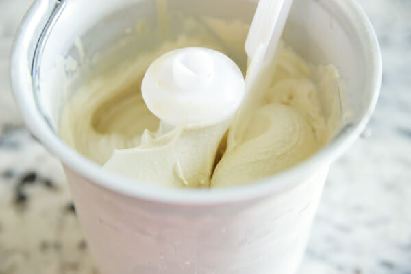 Churned ice cream