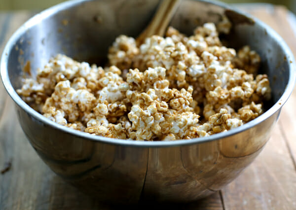 crispy salted caramel popcorn