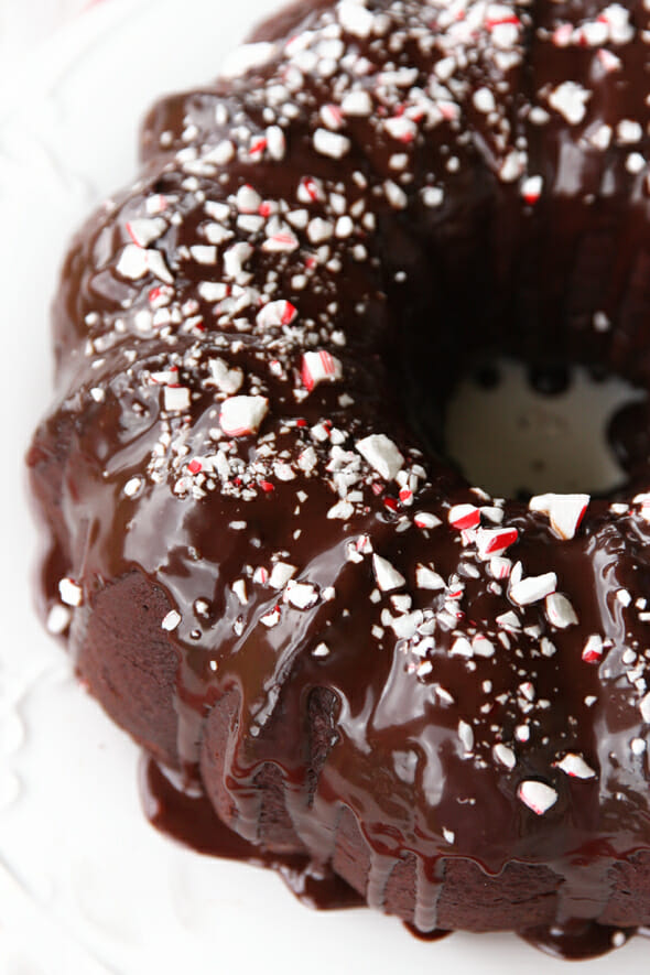 Chocolate Peppermint Budnt Cake from Our Best Bites