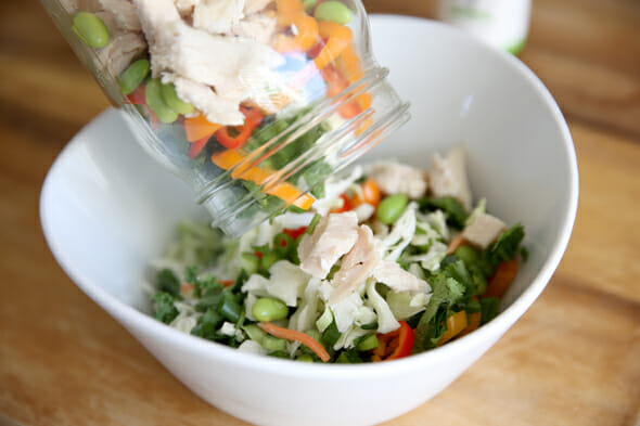 Pouring Salad Jar