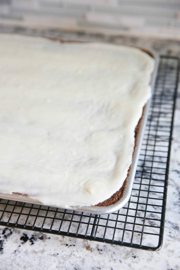 Peppermint Bark Sheet Cake