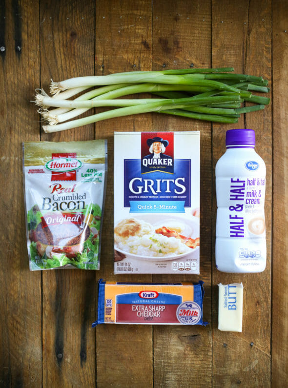 Creamy loaded cheese grits from Our Best Bites