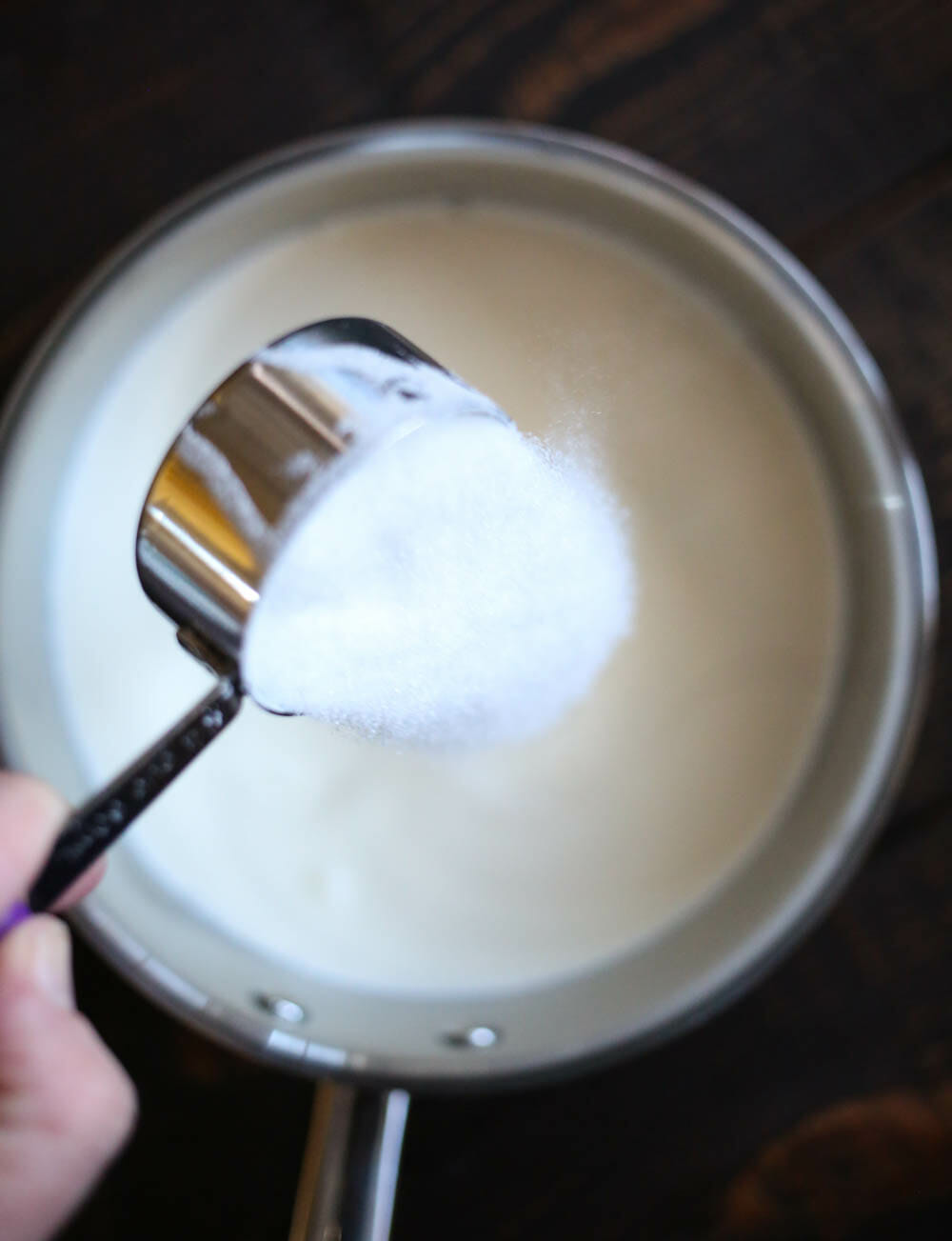 adding sugar