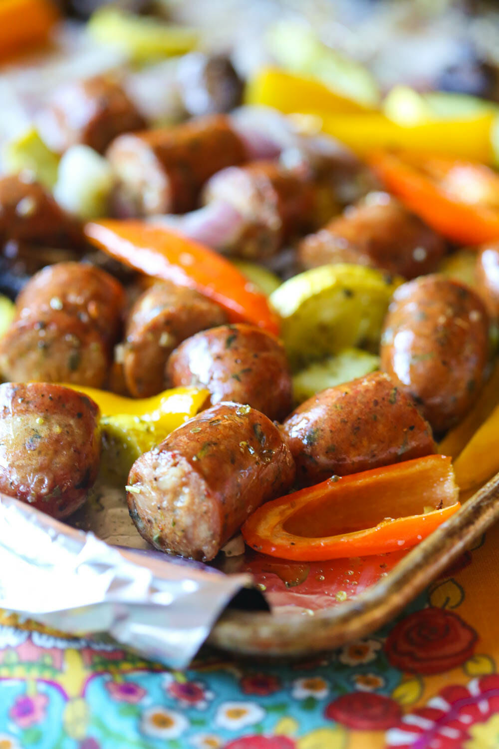 Italian sausage sheet pan dinner