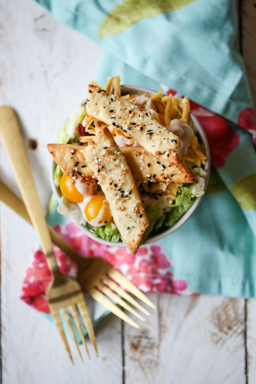 croutons on salad