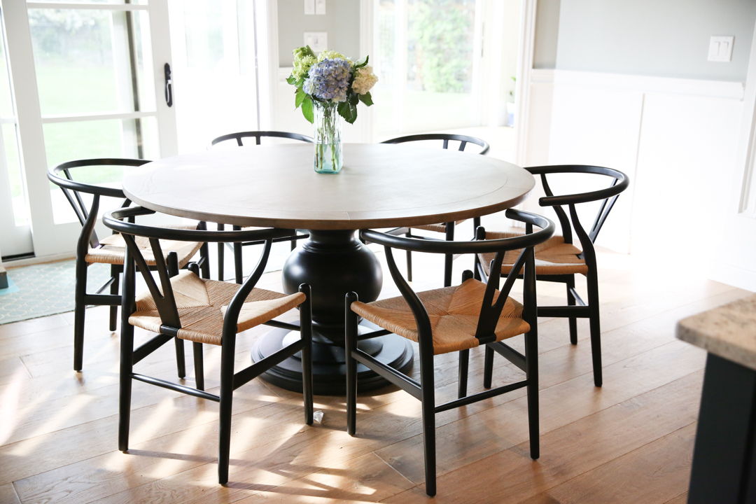 Round kitchen chairs and table