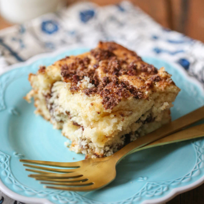 sour cream coffee cake close up our best bites