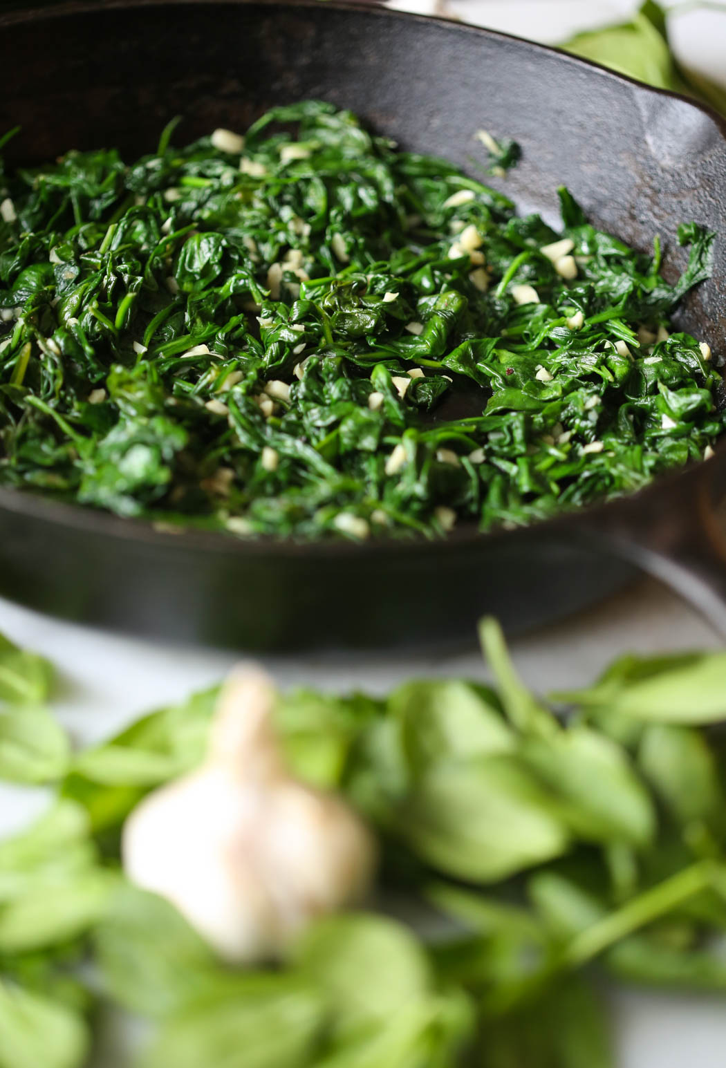 sauteed garlic spinach from our best bites