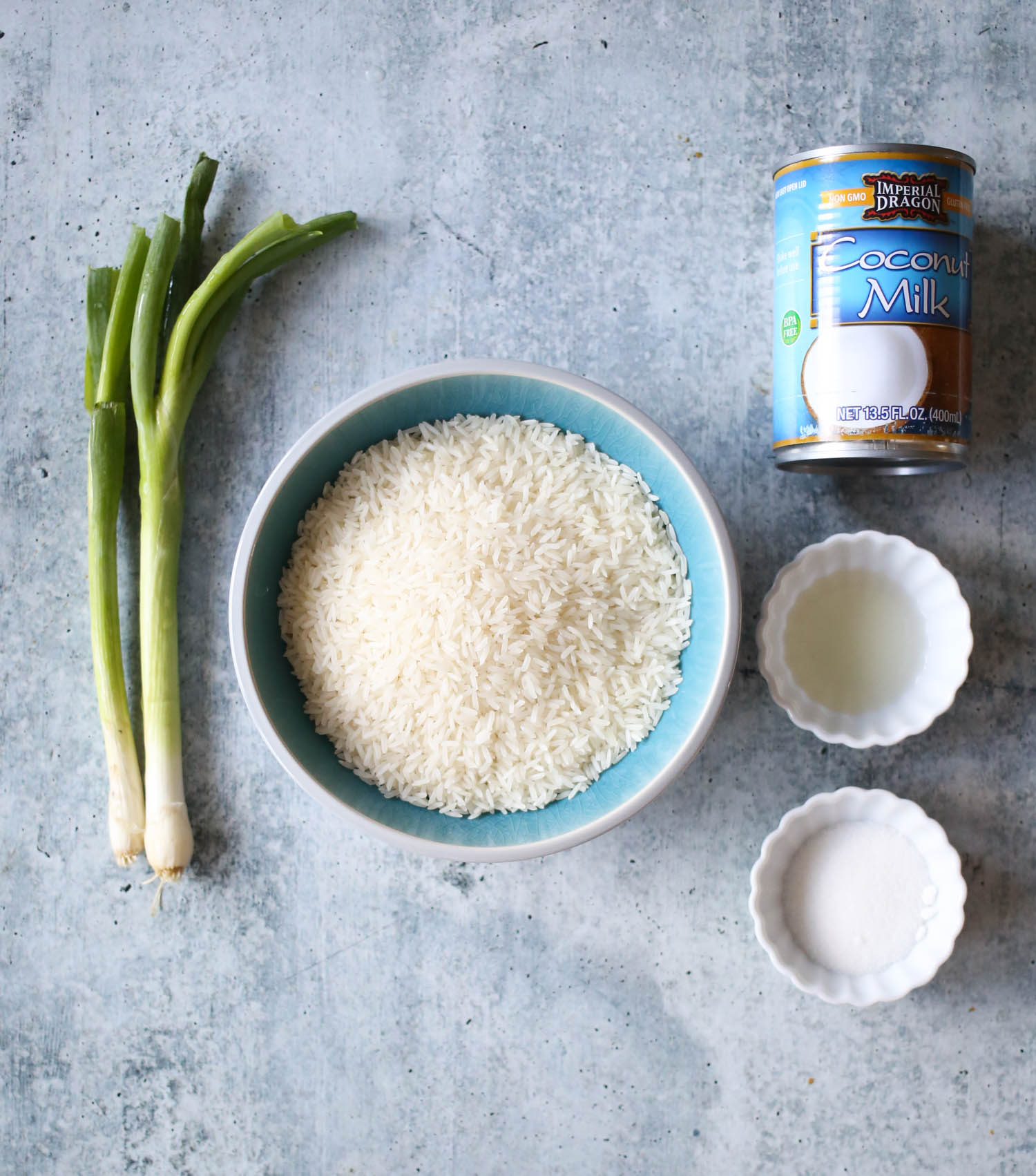 ingredients for sweet and savory coconut rice from our best bites