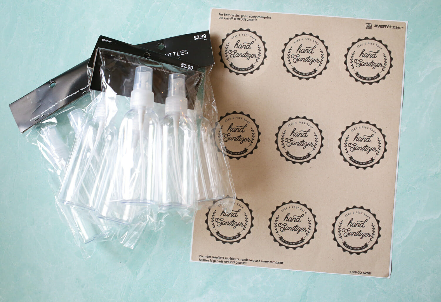 bottles and labels