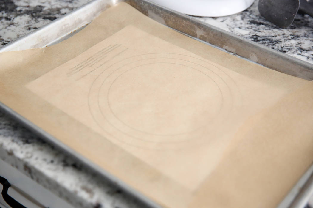 sugar cookie guide sheet on baking pan