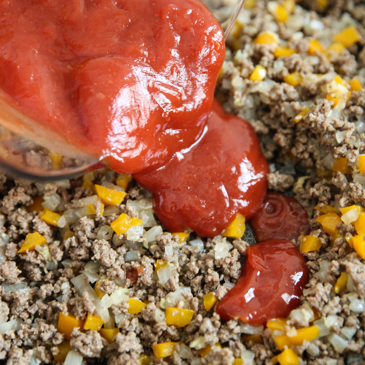 adding ketchup to hawiian style sloppy jo recipe