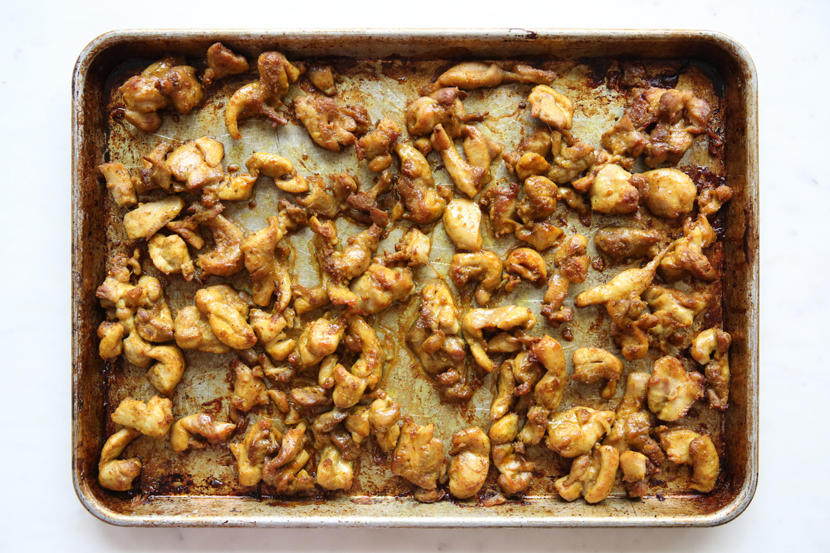 sheet pan shawarma post cooking