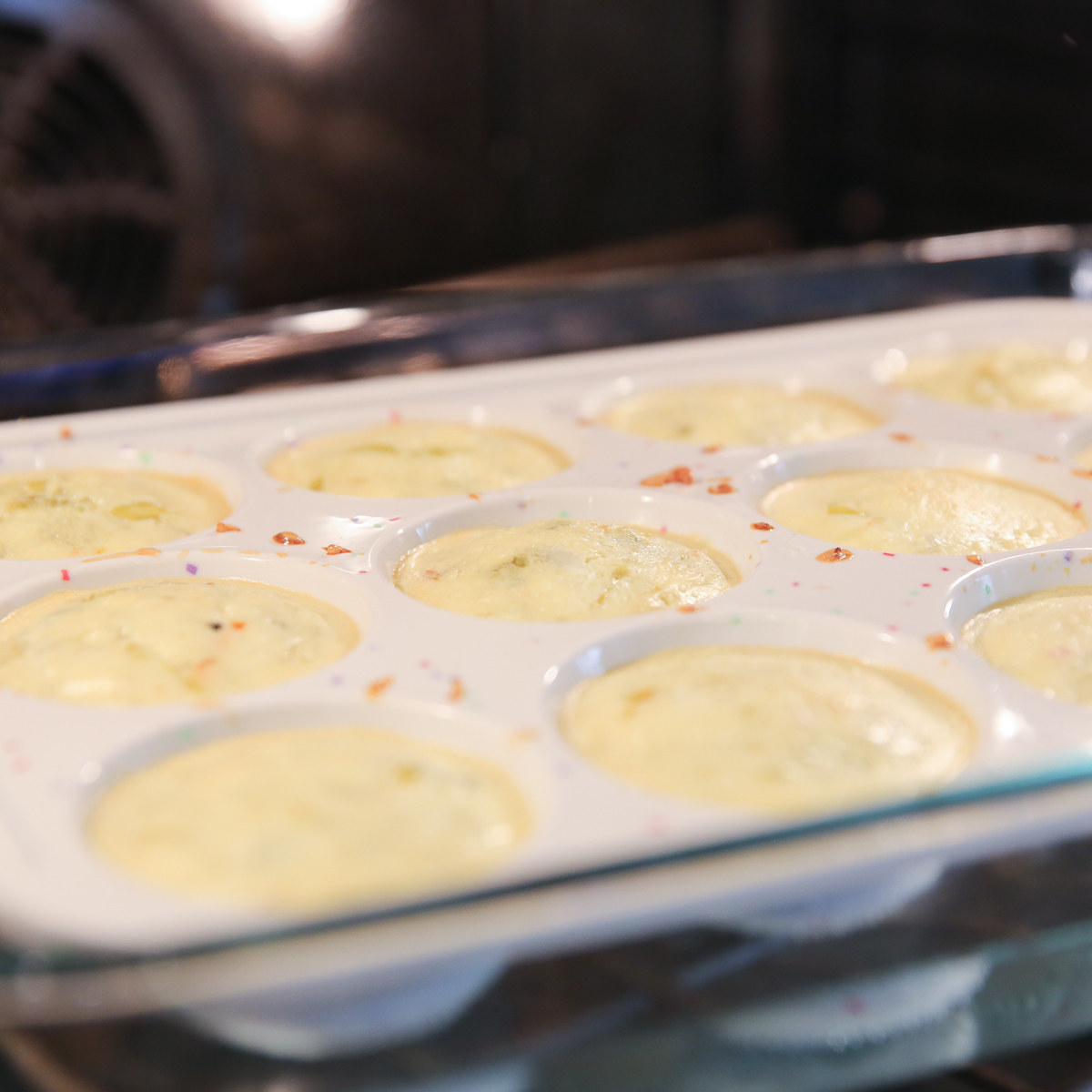 baked egg mixture in oven 